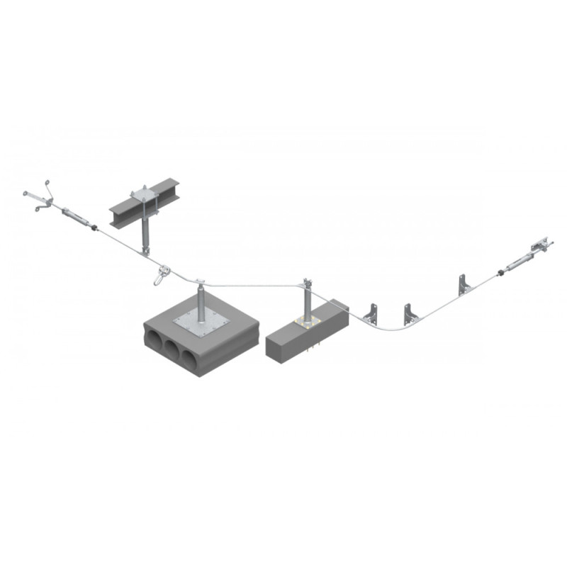 Стаціонарна тросова система горизонтальної страховки INNOTECH ALLinONE AIO для бетонної поверхні