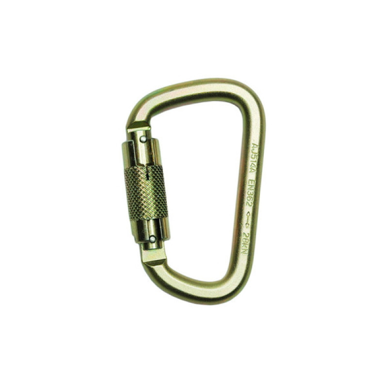 Карабін ASSECURO трапеція сталевий з автоматичною муфтою AJ514A