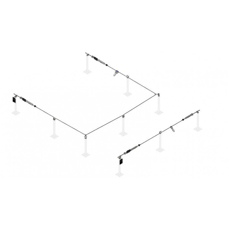 Стаціонарна тросова система горизонтальної страховки INNOTECH ALLinONE AIO для дерев'яної поверхні