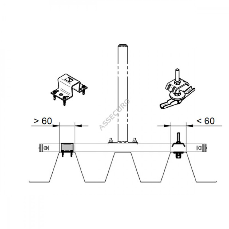 Опорна рама для стійки INNOTECH STABIL для трапецієподібного листа BEF-303