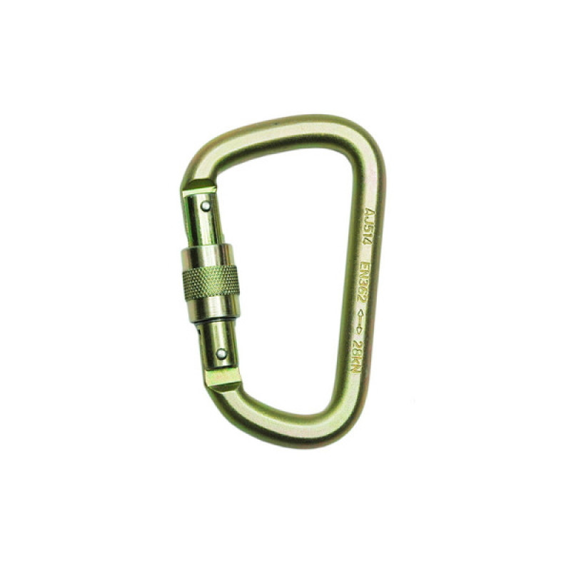 Карабін ASSECURO трапеція сталевий з механічною муфтою AJ514