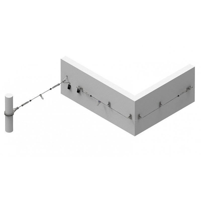 Стаціонарна тросова система горизонтальної страховки INNOTECH ALLinONE AIO для металоконструкцій