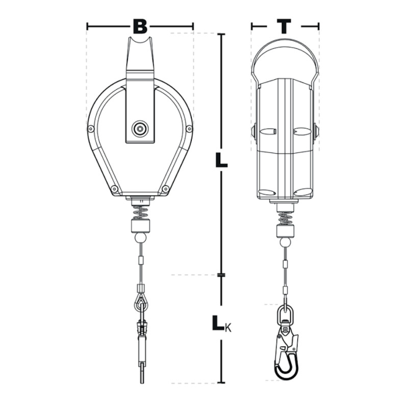 Страхувальний пристрій IKAR HPS з тросом 6м пластиковий корпус HPS 6