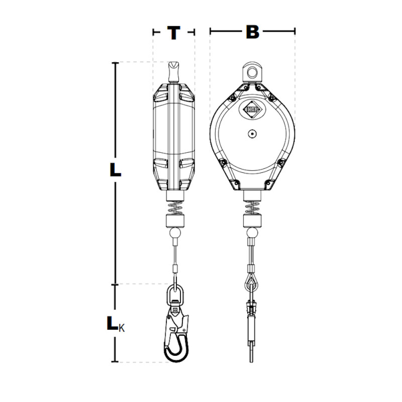 Механічний пристрій AUTOBLOK IKAR HWS 18 зі сталевим тросом 18 м AD218