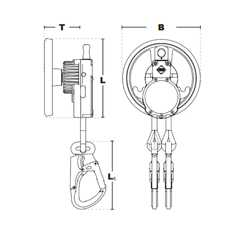Система порятунку IKAR AUTOEWAK з рукояткою та довжиною каната 120 м AG832H-120