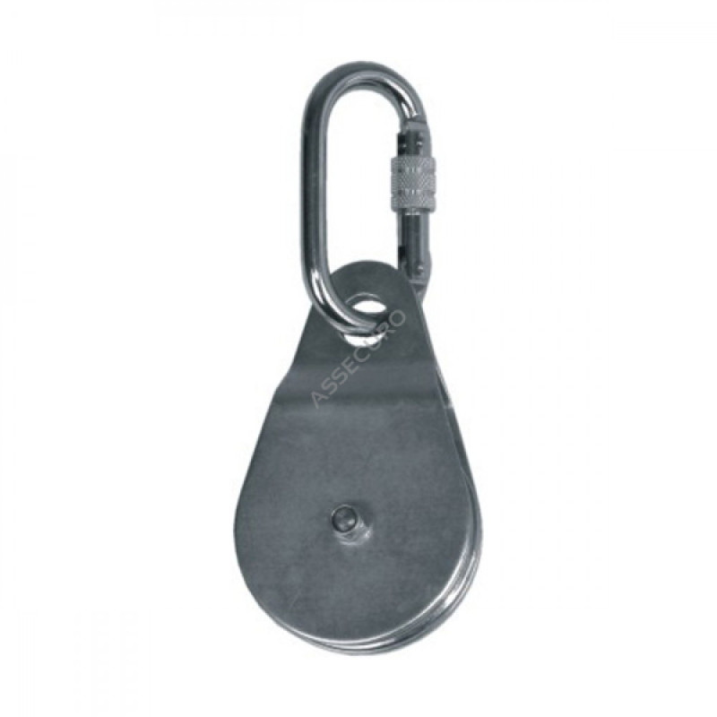 Блок-ролик IKAR з карабіном овальним стальним АТ055-2