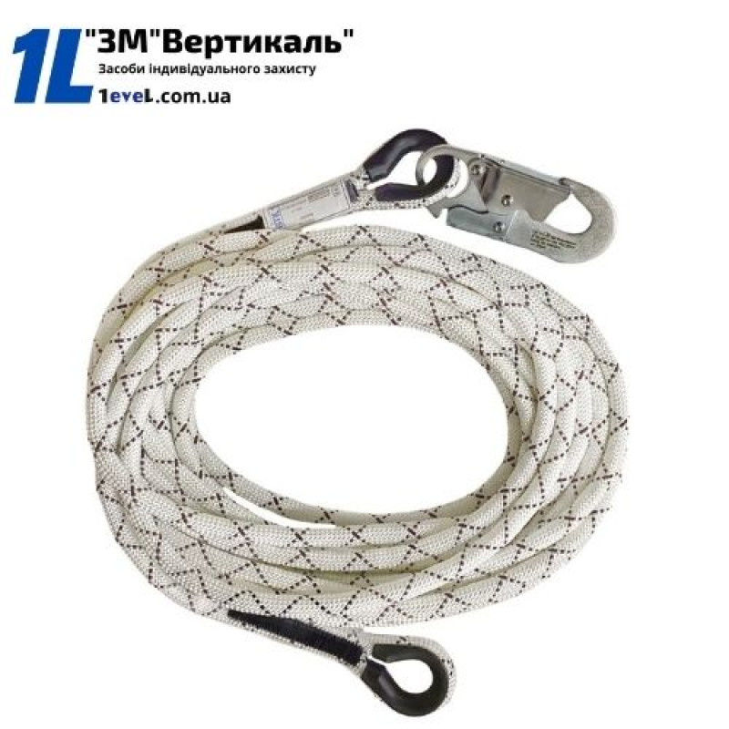 Фал рятувальний із плетеного шнура 12м з карабіном К20 та петлею ФРШ12ПК1