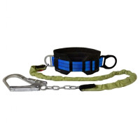 Пояс запобіжний безлямковий Вертикаль укомплектований стропом лацюговим та великим карабіном К55