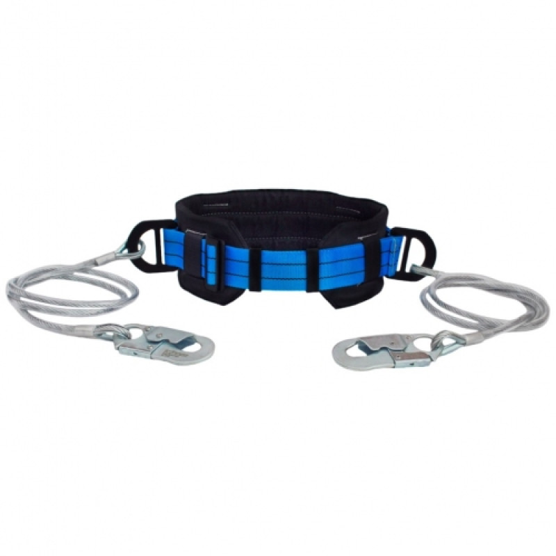 Пояс безлямковий Вертикаль укомплектований двома стропами із сталевого тросу з малими карабінами К20